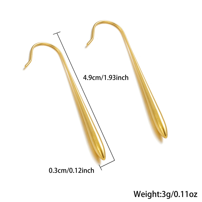 1 Pair Simple Style Classic Style Water Droplets Plating Stainless Steel 18k Gold Plated Earrings