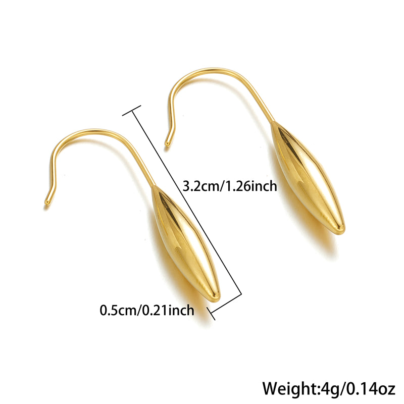 1 Pair Simple Style Classic Style Water Droplets Plating Stainless Steel 18k Gold Plated Earrings