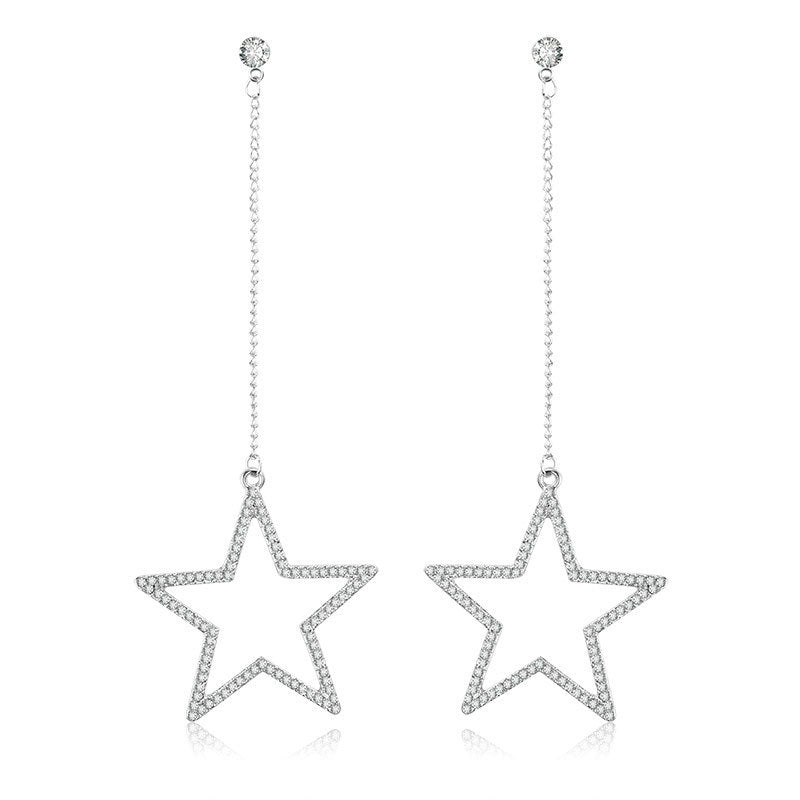 1 Pair Simple Style Geometric Star Plating Alloy Drop Earrings