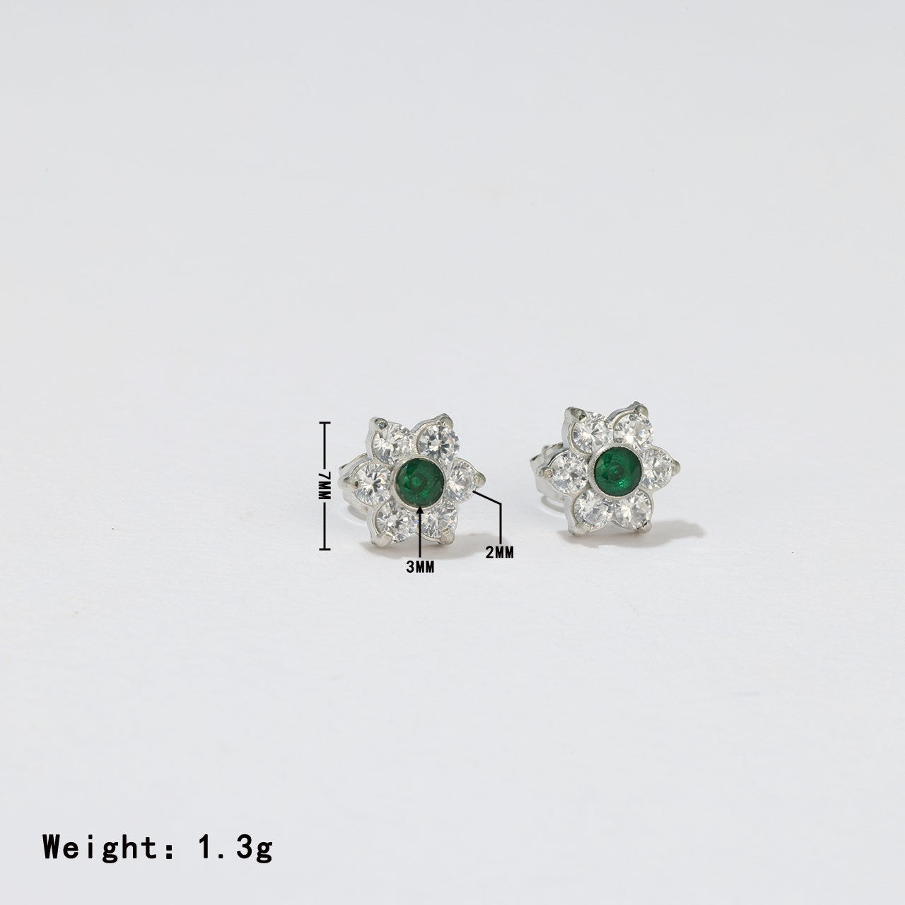 1 Pair Sweet Simple Style Flower Plating Inlay Stainless Steel Zircon White Gold Plated Gold Plated Ear Studs