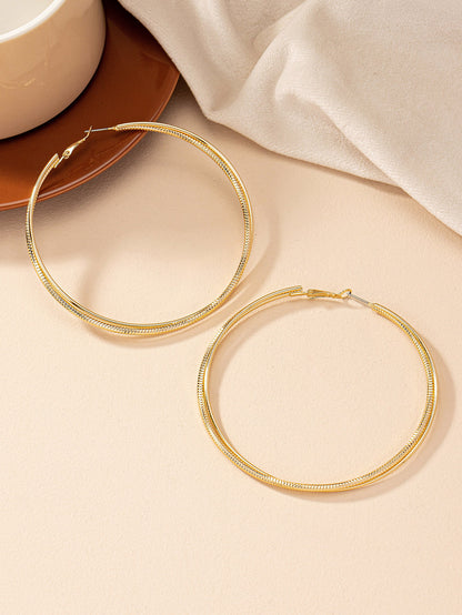 1 Pair Exaggerated Simple Style Geometric Plating Iron Hoop Earrings