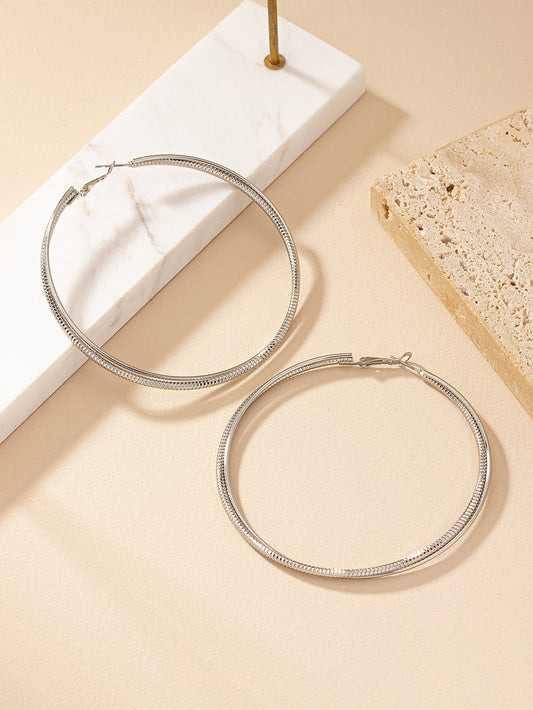 1 Pair Exaggerated Simple Style Geometric Plating Iron Hoop Earrings