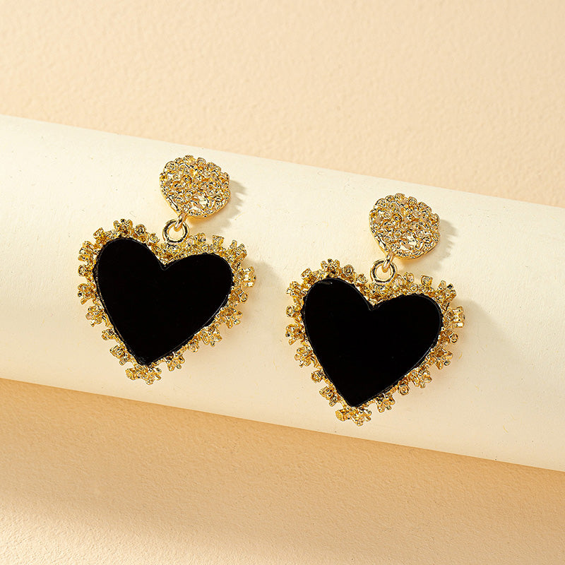 1 Pair Vintage Style Heart Shape Plating Zinc Alloy 14k Gold Plated Drop Earrings