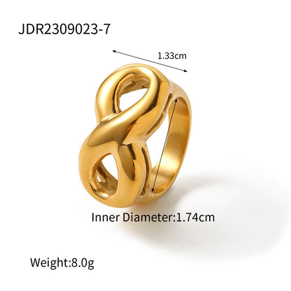 Ig Style Geometric Stainless Steel Plating 18k Gold Plated Rings