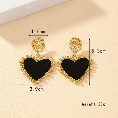 1 Pair Vintage Style Heart Shape Plating Zinc Alloy 14k Gold Plated Drop Earrings