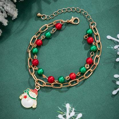 Retro Simple Style Christmas Tree Star Snowman Alloy Plastic Iron Wholesale Bracelets