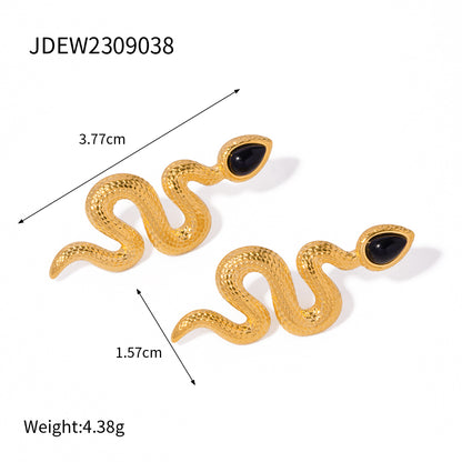 Wholesale Ig Style Vintage Style Snake Stainless Steel Plating 18k Gold Plated Jewelry Set