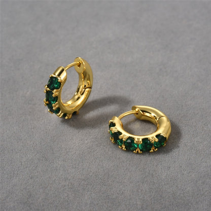 1 Pair Elegant Vintage Style Round Plating Inlay Copper Zircon Gold Plated Hoop Earrings