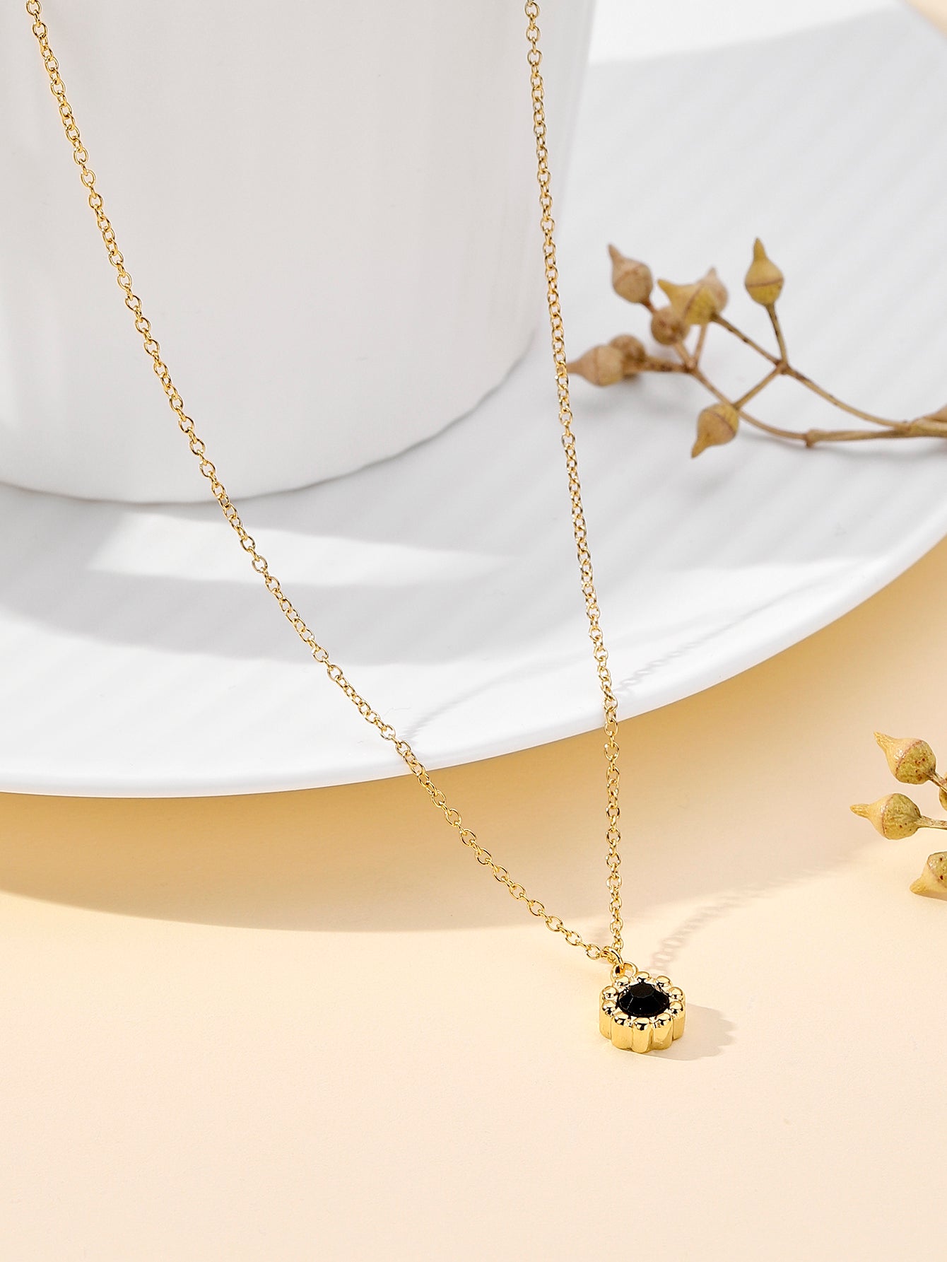 Simple Style Commute Water Droplets Stainless Steel Plating Inlay Zircon 18k Gold Plated Pendant Necklace