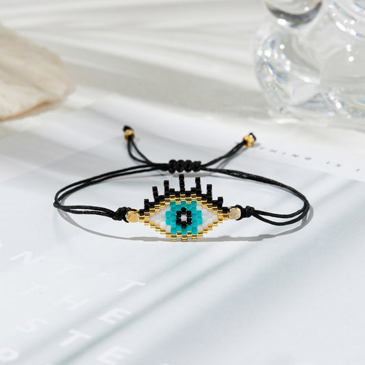 Ig Style Casual Geometric Devil's Eye Glass Handmade Unisex Bracelets