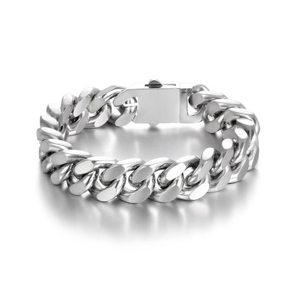 Hip-hop Solid Color Stainless Steel Polishing Chain Bracelets