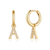 1 Pair Sweet Classic Style Letter Plating Inlay Copper Zircon 14k Gold Plated Drop Earrings