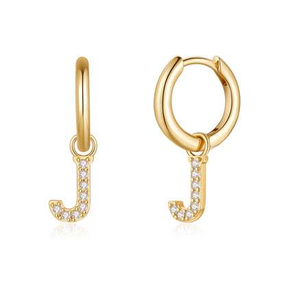 1 Pair Sweet Classic Style Letter Plating Inlay Copper Zircon 14k Gold Plated Drop Earrings