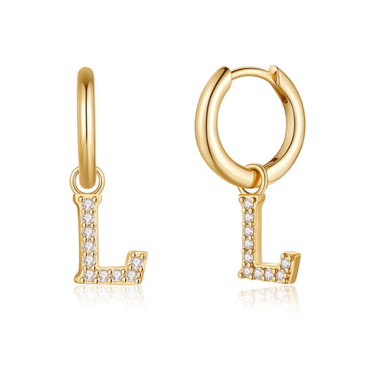 1 Pair Sweet Classic Style Letter Plating Inlay Copper Zircon 14k Gold Plated Drop Earrings