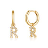 1 Pair Sweet Classic Style Letter Plating Inlay Copper Zircon 14k Gold Plated Drop Earrings