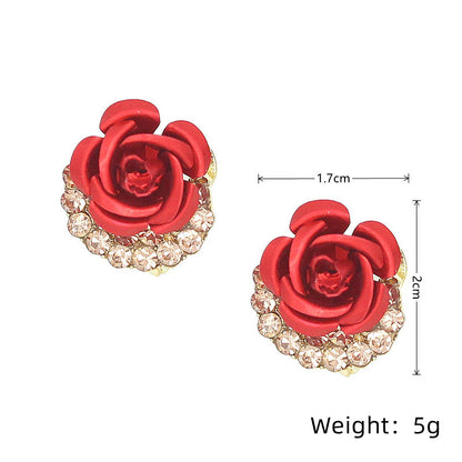 1 Pair Vintage Style Flower Tassel Plating Inlay Alloy Rhinestones Drop Earrings