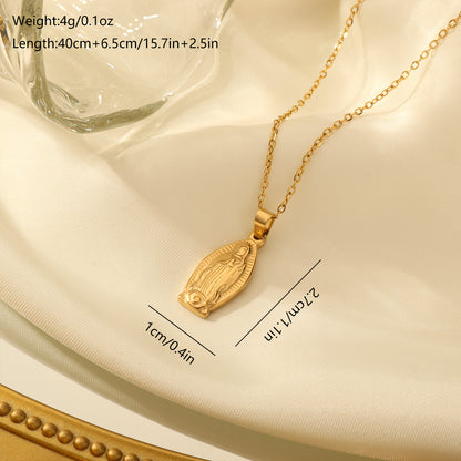 Elegant Classical Solid Color Stainless Steel Plating 18k Gold Plated Pendant Necklace