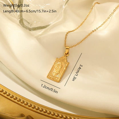 Elegant Classical Solid Color Stainless Steel Plating 18k Gold Plated Pendant Necklace