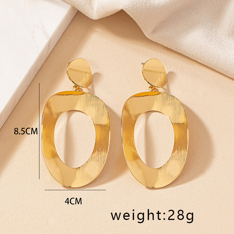 1 Pair Ig Style Exaggerated Geometric Round Plating Alloy Gold Plated Drop Earrings