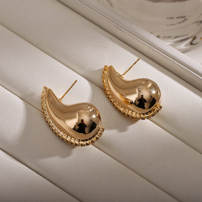 1 Pair Simple Style Solid Color Plating Copper Gold Plated Ear Studs