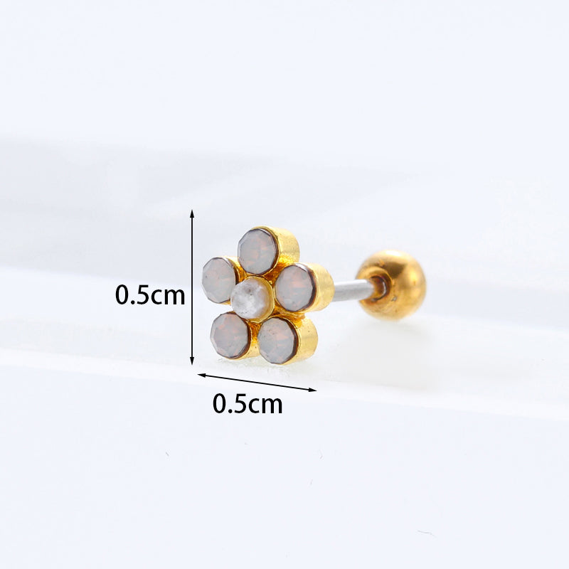 New Color Zircon Stainless Steel Earrings Wholesale