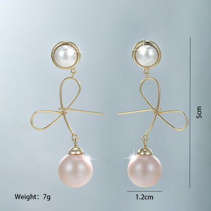 1 Pair Xuping Shiny Round Plating Inlay Alloy Copper Alloy Artificial Gemstones Artificial Pearls 14k Gold Plated 18k Gold Plated White Gold Plated Drop Earrings