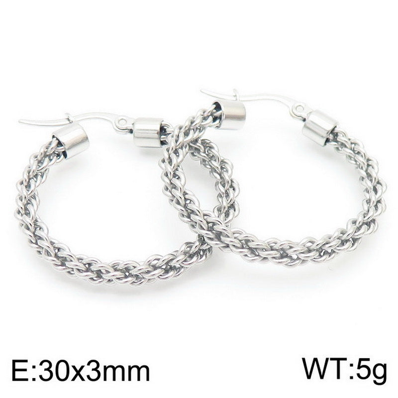 1 Pair Simple Style Streetwear Twist Stainless Steel Plating Earrings