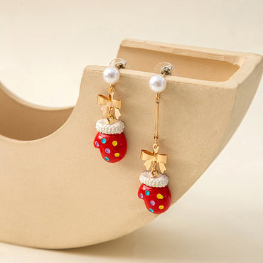 1 Pair Vintage Style Sweet Gloves Plating Alloy Gold Plated Drop Earrings