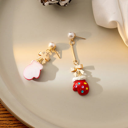 1 Pair Cartoon Style Cute Gloves Alloy Drop Earrings