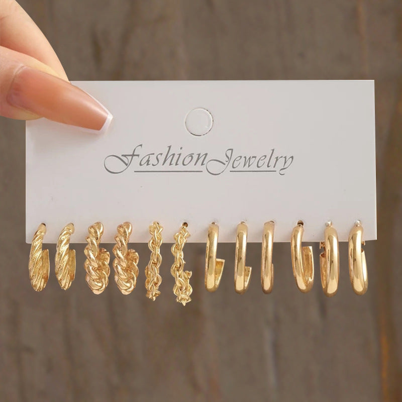 1 Set Fashion Geometric Plating Metal Earrings