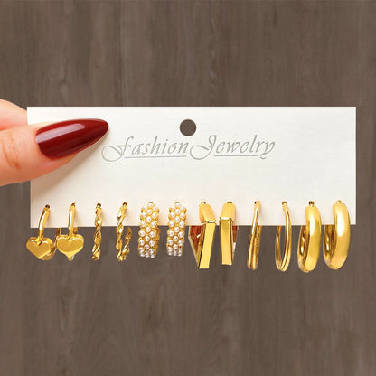 1 Set Fashion Geometric Plating Metal Earrings