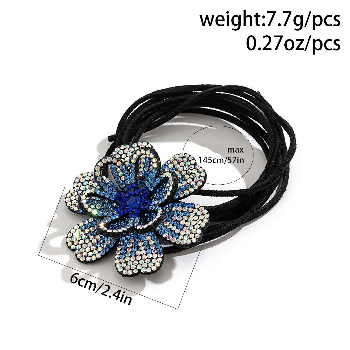 Sweet Pastoral Flower Flannel Wax Line Inlay Rhinestones Zircon Women's Choker