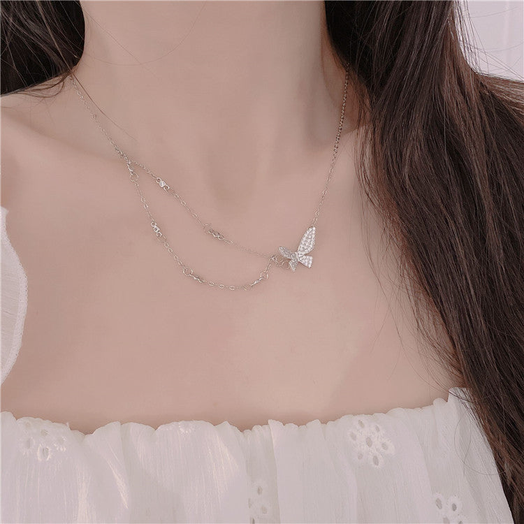 Simple Style Artistic Star Heart Shape Wings Steel Copper Inlay Opal Shell Zircon Pendant Necklace