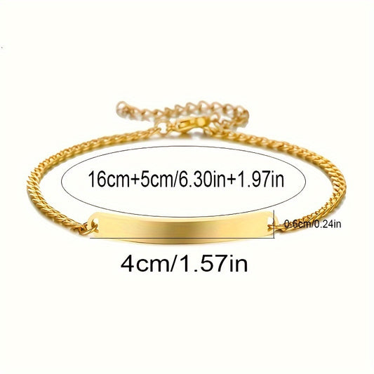 Basic Simple Style Solid Color Rectangle Stainless Steel Plating 18k Gold Plated Unisex Bracelets