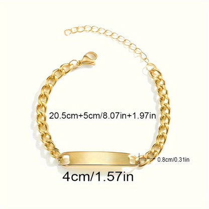 Basic Simple Style Solid Color Rectangle Stainless Steel Plating 18k Gold Plated Unisex Bracelets