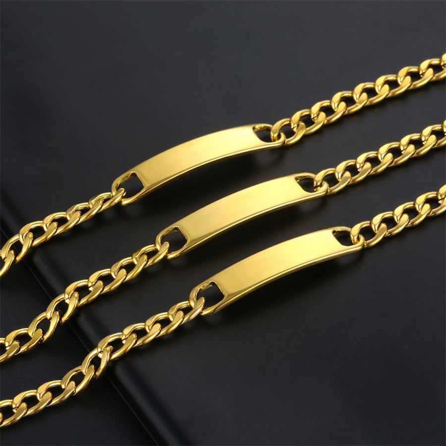 Basic Simple Style Solid Color Rectangle Stainless Steel Plating 18k Gold Plated Unisex Bracelets