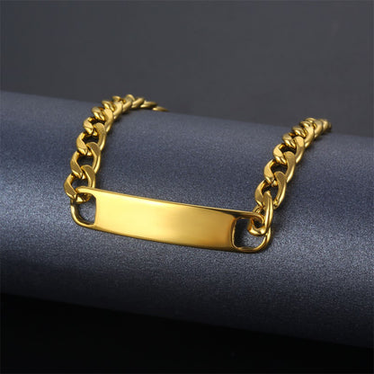 Basic Simple Style Solid Color Rectangle Stainless Steel Plating 18k Gold Plated Unisex Bracelets