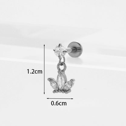 Personality Stainless Steel Zircon Pendant Lip Nail Zircon Inner Teeth Ear Bone Nail