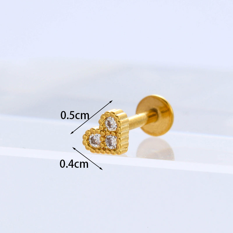 Exaggerated Flower Inlaid Zircon Metal Earrings