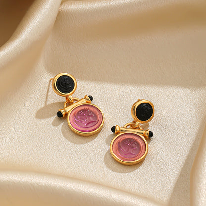 1 Pair Sweet Simple Style Portrait Plating Arylic Copper 18k Gold Plated Drop Earrings