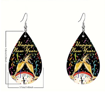 1 Pair Casual Letter Pu Leather Drop Earrings