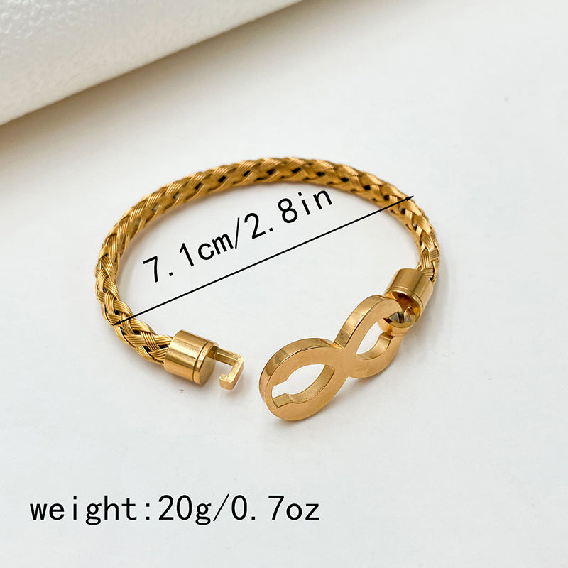 Vintage Style Classic Style Blade Cross Infinity Stainless Steel Plating Gold Plated Bangle