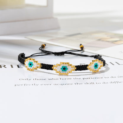 Ethnic Style Heart Shape Eye Glass Handmade Women'S Bracelets