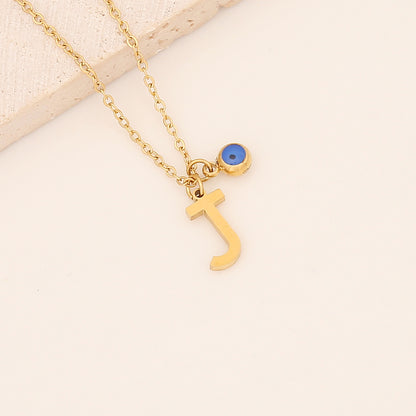 Vintage Style Letter Stainless Steel Plating Pendant Necklace