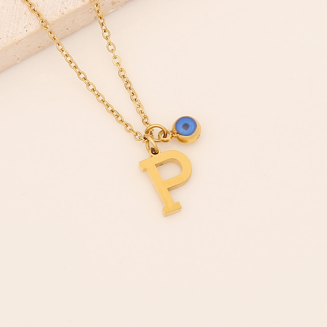 Vintage Style Letter Stainless Steel Plating Pendant Necklace