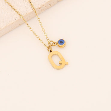 Vintage Style Letter Stainless Steel Plating Pendant Necklace