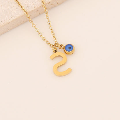 Vintage Style Letter Stainless Steel Plating Pendant Necklace