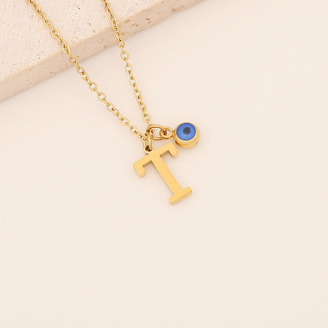 Vintage Style Letter Stainless Steel Plating Pendant Necklace