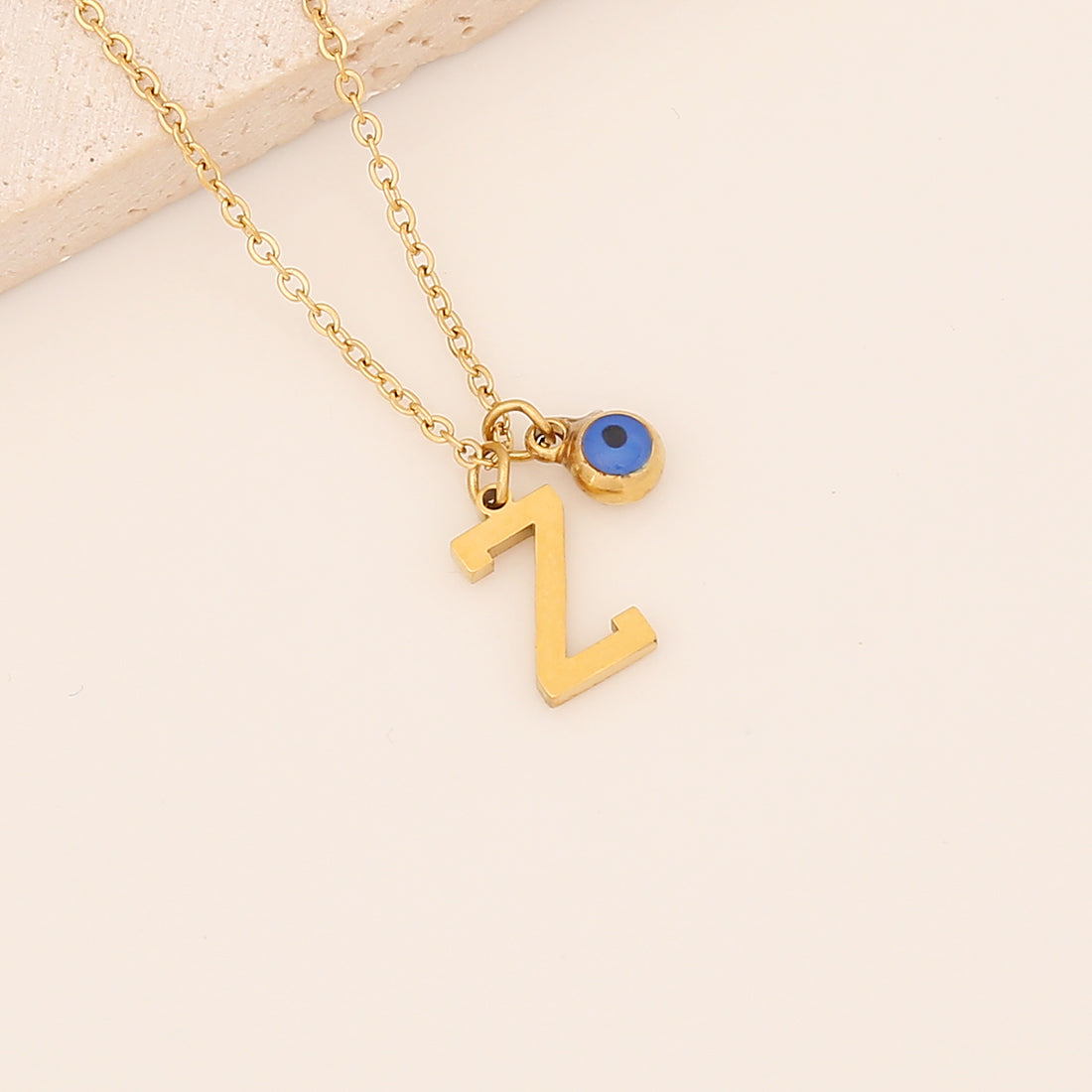 Vintage Style Letter Stainless Steel Plating Pendant Necklace