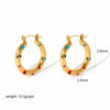 1 Pair Casual Circle Round Polishing Plating Inlay Stainless Steel Artificial Pearls 18k Gold Plated Earrings